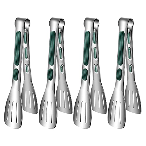 Echwave KüChenzange zum Kochen 4 Stück 7 Edelstahl Servierzange Silikon Antihaft für Salatzange Pasta von Echwave