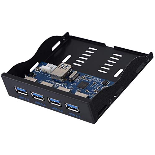 Echwave USB3.0 Disketten Front 4-AnschlüSsen Front Platte für 3,5 Disketten Schacht 19 Polige USB3.0 Hub Erweiterung Karte mit 4 AnschlüSsen von Echwave