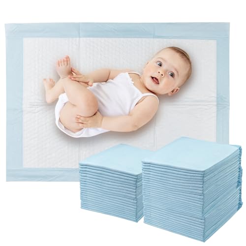 Eckerdromk 50 Stück Baby Wickelauflage, 60 × 45 cm Inkontinenzunterlage Wickelunterlage Einweg, Hygienisch mit Superabsorber, Weich, Wasse, Atmungsaktiv, Baby Changing Mat für Unterwegs Eckerdromk 50 Stück Baby Wickelauflage, 60 × 45 cm Inkontinenzunterlage Wickelunterlage Einweg, Hygienisch mit Superabsorber, Weich, Wasse, Atmungsaktiv, Baby Changing Mat für Unterwegs von Eckerdromk