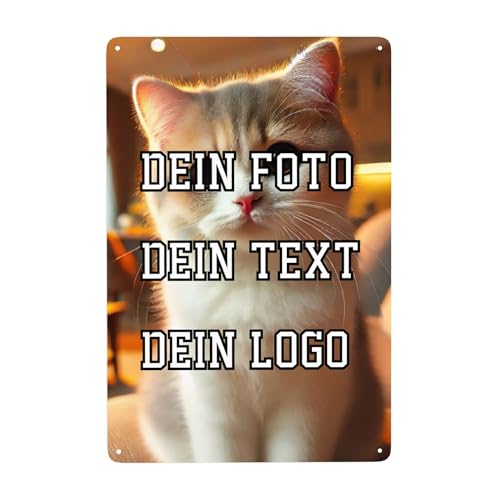 Personalisierbar mit eigenem Bild und Text Blech-Schild als Metall-Poster (Hochformat 30x40cm) von Eclatixor