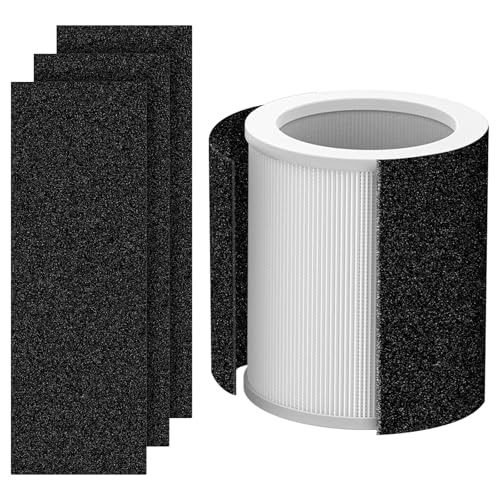 H-HF400-VP Ersatz-Filter-Set für Hunter H-HF400-VP H-PF400 mit True HEPA-Vorfilter für Hunter HP400 Luftreiniger-Serie, 1 True HEPA-Filter + 4 Vorfilter von Ecleanfy