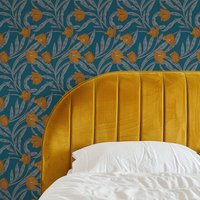 Blaue Florale Jugendstil Tapete Von William Morris Vintage Gelbe Blumen Wandbild Blaue Florale Jugendstil Tapete Von William Morris Vintage Gelbe Blumen Wandbild von EclecticDreamsStudio