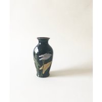 Vintage 80Er Keramik Vase | Peace Lilly Blumenvase Schwarze Dekorative von EclecticInventory