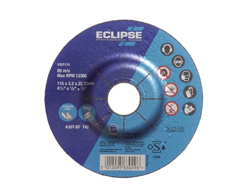 Eclipse Professional Tools A30T115 Trennscheiben – 115 x 3,2 x 22,23 mm – Packung mit 5 Stück von ECLIPSE