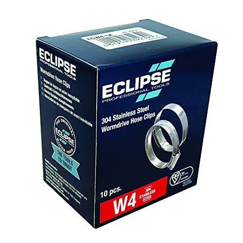 Eclipse Professional Tools ECW4-1X W4 304 Edelstahl-Schneckengewindeschellen 30mm-40mm Box à 10 von ECLIPSE
