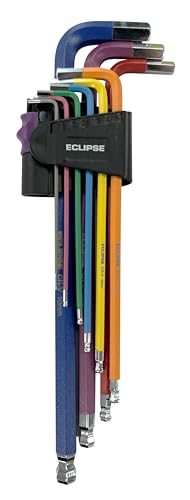 Eclipse Professional Tools EHK9PS-L 9-Teiliges, Extra Langes, Farbcodiertes Sechskantschlüssel-Set von ECLIPSE