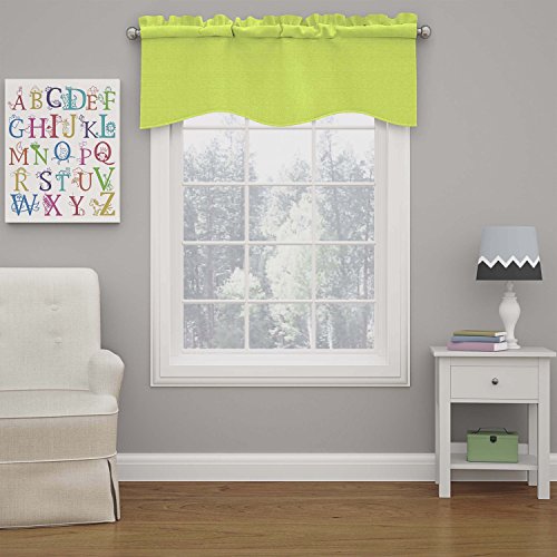 ECLIPSE Kendall Moderner Querbehang mit Faltenvolant für Küche oder Bad, Polyester, Lime, W 18" x L 42" (1 Panels) von Eclipse