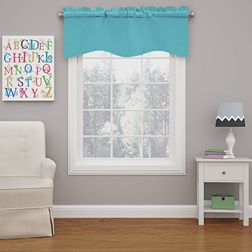 ECLIPSE Kendall Moderner Querbehang mit Faltenvolant für Küche oder Badezimmer, Polyester, türkis, 42" x 18" von Eclipse