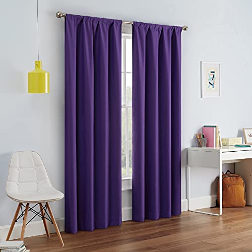 ECLIPSE Kendall Moderner Verdunkelungsvorhang für Schlafzimmer oder Wohnzimmer (1 Panel), Polyester Mikrofaser Stoff, violett, 42" W x 84" L (Pack of 1) von Eclipse