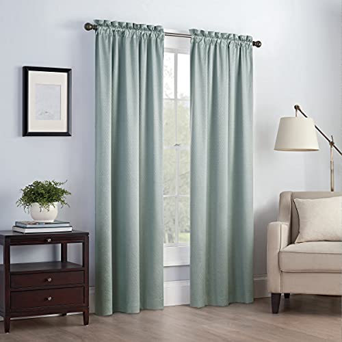 Eclipse Blackout Curtains for Bedroom - Canova Isolierte Abdunkelung für Gardinenstangen, 106,7 x 160 cm, Polyester-Mischung, Blau (River Blue), 42" x 63" von Eclipse