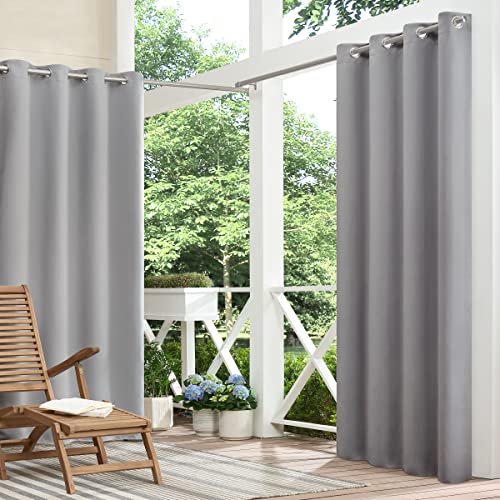 Eclipse Bradford Vorhang mit Ösen, wasserdicht, wärmeisoliert, für Terrasse oder Veranda, 132,1 x 241,3 cm, Grau von Eclipse