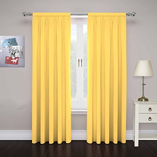 Eclipse Cadenza Moderne dekorative Vorhangstange für Fenster im Wohnzimmer (2 Paneele), Polyester, Mimose, 40 in x 54 in von Eclipse