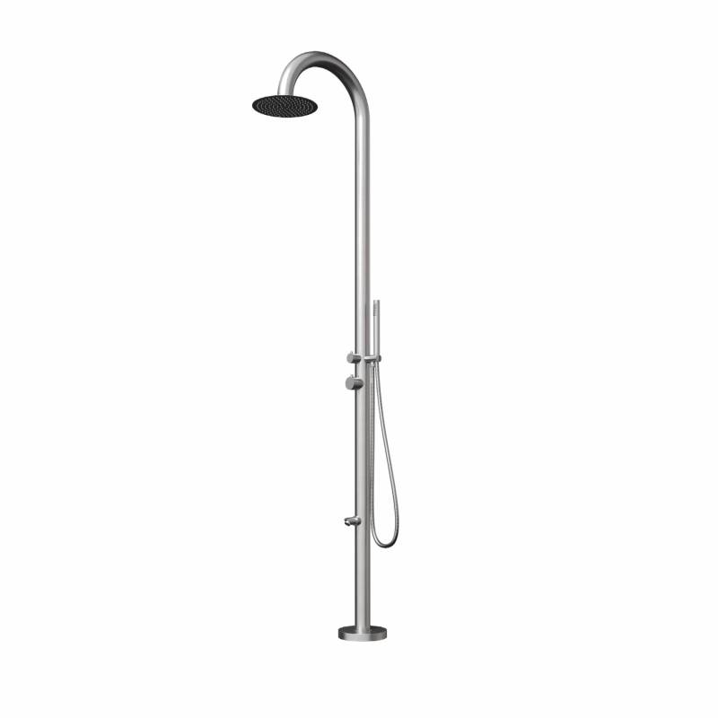 Eclipse Designer Gartendusche Außendusche Duschsäule Dusche aus Gebürstetem 316 Edelstahl Modell NOE mit Warm- & Kaltwasseranschluß für den Garten von Eclipse