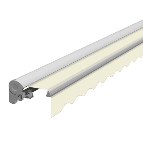 Eclipse Kassettenmarkise Halbkassette Gelenkarm Sonnenschutz Markise Sonnenmarkise Balkonmarkise manuell Standard' 3x2,5m Stoff 280g/m² Polyester (PE) UV-Schutz 50+, Markisentuchfarbe:Beige von Eclipse