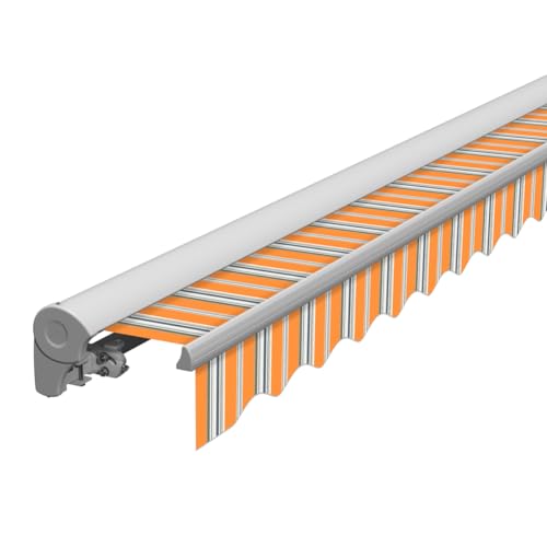 Eclipse Kassettenmarkise Halbkassette Gelenkarm Sonnenschutz Markise Sonnenmarkise Balkonmarkise manuell Standard' 4x3m Stoff 280g/m² Polyester (PE) UV-Schutz 50+, Markisentuchfarbe: Sommerbrise von Eclipse