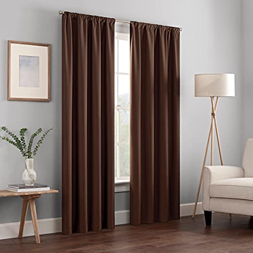 Eclipse Kendall Moderner Verdunkelungsvorhang für Schlafzimmer oder Wohnzimmer (1 Panel), Polyester, Schokolade, 42" W x 95" L (Pack of 1) von Eclipse