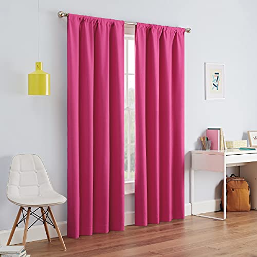 Eclipse Kendall Moderner Verdunkelungsvorhang für Schlafzimmer oder Wohnzimmer (1 Panel), Polyester Mikrofaser Stoff, Himbeere, 42" W x 95" L (Pack of 1) von Eclipse