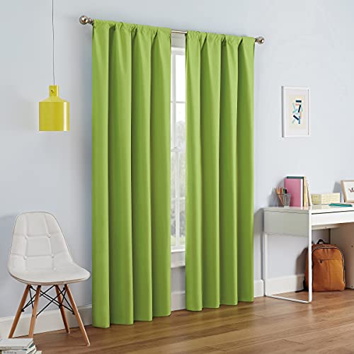 Eclipse Kendall Moderner Verdunkelungsvorhang für Schlafzimmer oder Wohnzimmer (1 Panel), Polyester Mikrofaser Stoff, Lime, 42" W x 84" L (Pack of 1) von Eclipse