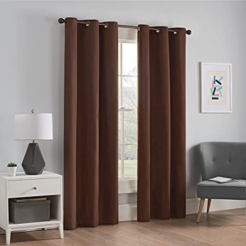 Eclipse Mikrofaser Fenstervorhang mit Thermoösen, Blickdicht, für Schlafzimmer (1 Panel), Polyester, Schokoladenbraun, 42" W x 63" L (Pack of 1) von Eclipse
