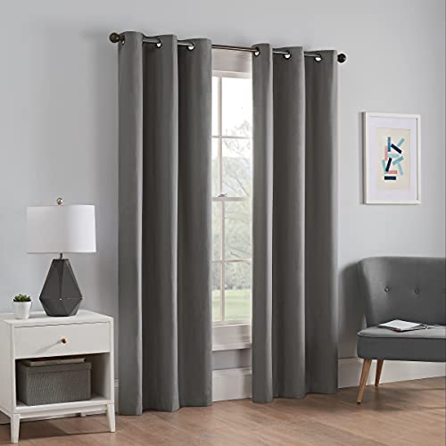 Eclipse Mikrofaser Fenstervorhang mit Thermoösen, Blickdicht, für Schlafzimmer (1 Panel), Polyester, Smoke, 42" W x 84" L (Pack of 1) von Eclipse