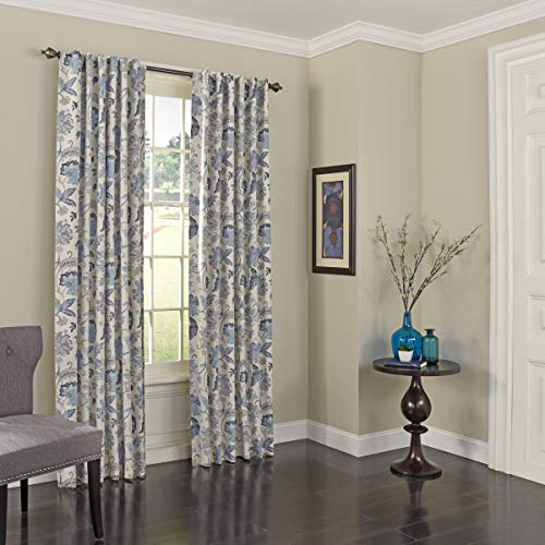 Eclipse Nina Moderner Bauernhaus-Verdunkelungsvorhang für Schlafzimmer oder Wohnzimmer (1 Paneel), 132,1 x 213,4 cm, Blau von Eclipse