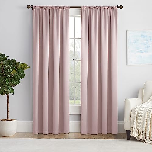 Eclipse Solider Thermapanel moderner Raumverdunkelungsvorhang für Schlafzimmer, 1 Panel, 160 x 137,2 cm, Blush von Eclipse