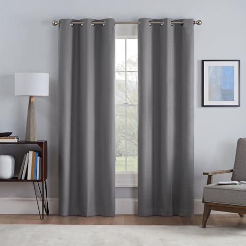 Eclipse Talisa Absolute Zero Blackout Plus Zugluftstopper, Fenstervorhang, geräuschreduzierend, Privatsphäre zu Hause, gefüttert, Wärmedämmung, 127 cm breit x 213 cm lang, Einzelbett, Grau Eclipse Talisa Absolute Zero Blackout Plus Zugluftstopper, Fenstervorhang, geräuschreduzierend, Privatsphäre zu Hause, gefüttert, Wärmedämmung, 127 cm breit x 213 cm lang, Einzelbett, Grau von Eclipse