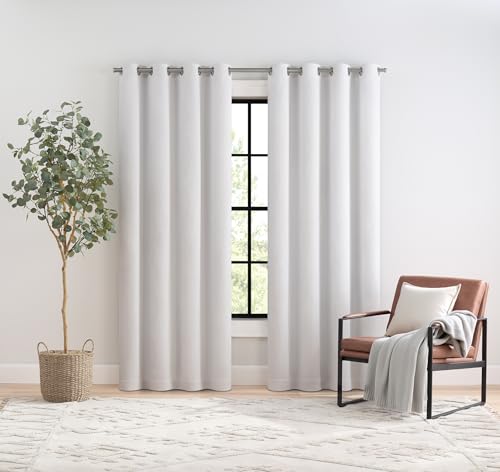 Eclipse Talisa Absolute Zero Blackout Plus Zugluftstopper, Fenstervorhang, geräuschreduzierend, Privatsphäre zu Hause, gefüttert, Wärmedämmung, 127 cm breit x 213 cm lang, Einzelbett, Weiß Eclipse Talisa Absolute Zero Blackout Plus Zugluftstopper, Fenstervorhang, geräuschreduzierend, Privatsphäre zu Hause, gefüttert, Wärmedämmung, 127 cm breit x 213 cm lang, Einzelbett, Weiß von Eclipse