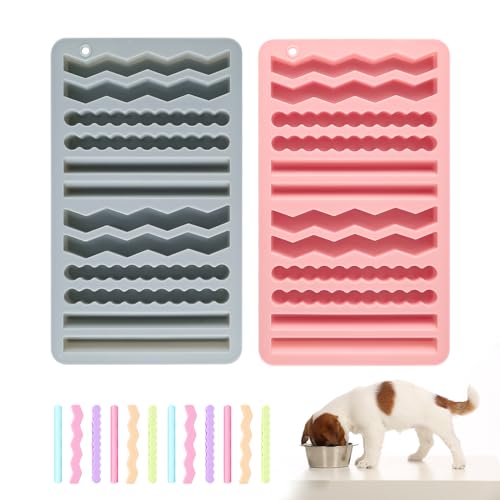 2 Stück Backmatte Hundekekse, Silikon Backmatte Hundeleckerli, 3 Formen in 1 BPA-Frei Backmatte Hundekekse, Baking Mould für DIY Hundeleckerlies, Snack(Rosa+Grau) von EclipseGuard