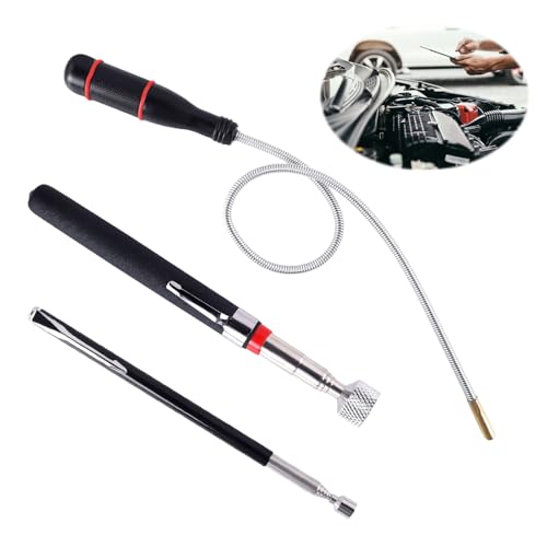 Eclipseguard 3 Stück Magnetstab Teleskop, 60CM Flexibler Magnetheber Magnetstabgreifer, Tragbares Biegbares Magnetgreifer, Magnetstabgreifer Teleskopmagnet Stabmagnet Extra Stark (1.5LB 3LB 5LB) von EclipseGuard