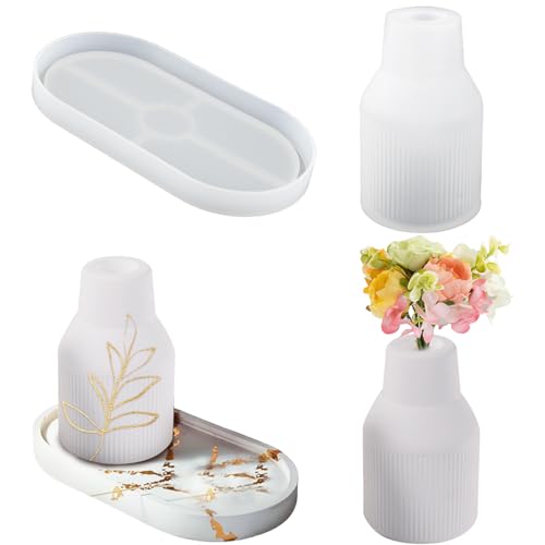 Vase Silikonform, Vase Silicone Mould, DIY Vases Resin Formen, Epoxidharz Silikon Vase Formen, Epoxidharz Silikonform, Zur Herstellung von Vasen, Stifthaltern (Vase + Tablett) von EclipseGuard