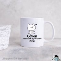 Kation Pawsitive Charge Becher, Wissenschaft Lehrer Geschenk, Lustiges Haustier Katzenbesitzer Katzenkaffeetassen von EclipseMugs