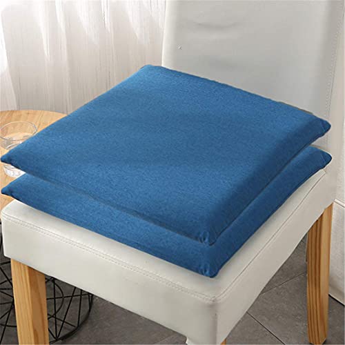 Ecloud Shop 2PCS Stuhlkissen Quadratisches Sitzkissen Esszimmerstuhl Kissen Einfaches einfarbiges Kissen Memory Foam Stuhlkissen für die Außenterrasse Office-Blau von Ecloud Shop