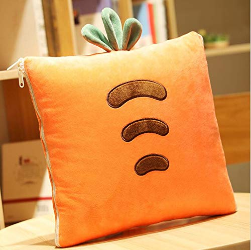 Ecloud Shop Creative Cushion Blanket 2 in 1 Kissen Quilt Multifunktionale Kissendecke Rückenstützkissen Soft & Warm Nap Mat Kissen für Schlafsofa Bürostuhl (Karotte) von Ecloud Shop