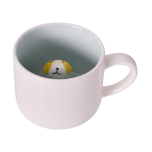 3D Tasse mit Hund Tasse aus Keramik mit 3D Tier Süße Kaffee Becher 350 ml Milch Keramik Tasse für Kinder Frauen Mädchen Freundin Weihnachten Geburtstag Geschenk (Hund) von Eclove