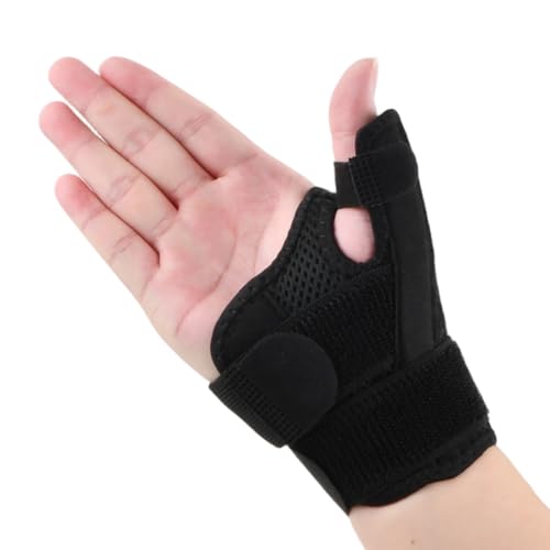 Daumenbandage Rechts Und Links, Elastische Daumenbandage, Feste Daumenschiene, Verstellbare, Daumenorthese, Bei Arthrose, Sehnenscheidenentzündung, Schnappdaumen, Für Damen Und Herren (Schwarz) von Eclove