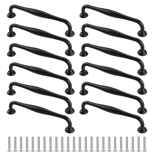 Eclove 12 Stück Schrankgriffe Schwarz - Schwarze Möbelgriffe 128 mm Lochabstand - Aluminiumlegierung mit Schrauben für Küchen, Schrank, Möbel, Schubladen Eclove 12 Stück Schrankgriffe Schwarz - Schwarze Möbelgriffe 128 mm Lochabstand - Aluminiumlegierung mit Schrauben für Küchen, Schrank, Möbel, Schubladen von Eclove
