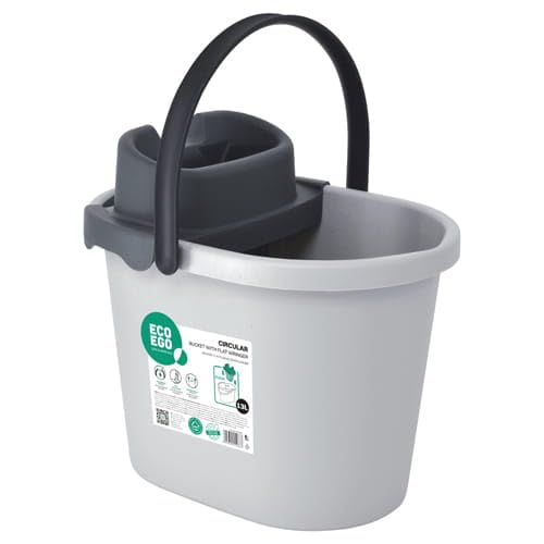 Eco Ego Bodenwischer Wischmopp Set Mit Eimer Reinigung Flachwischmopp Mit Wischbezug Aus Mikrofaser Dick Robust Saugfähig Mit Auswringfunktion Wischsystem Putzset Wischeimer 13 L Circular von Eco Ego