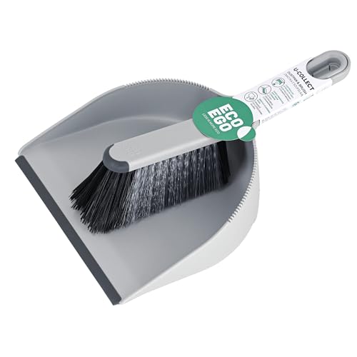 Eco Ego Handfeger Und Schaufel Besen Und Kehrschaufel Set Kehrblech Kehrset Kehrgarnitur Mit Kombination Von Harten Und Weichen Borsten U-Collect von Eco Ego