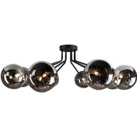 Deckenlampe Glas Metall Schwarz Rauchgrau L:88 cm G9 von Eco-Light