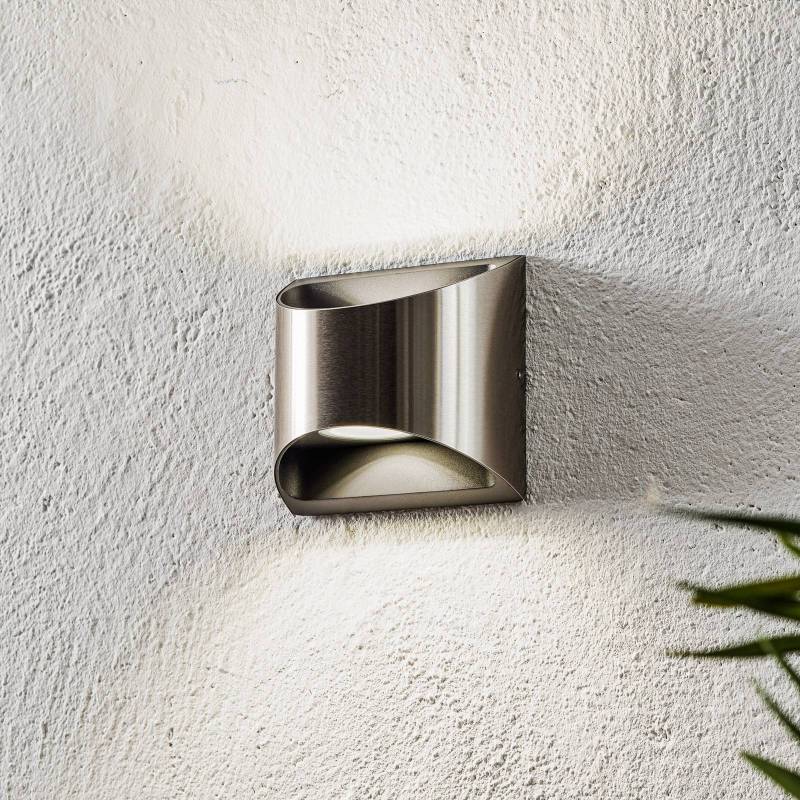 LED-Außenwandlampe Dodd, halbrund, edelstahl von Eco-Light