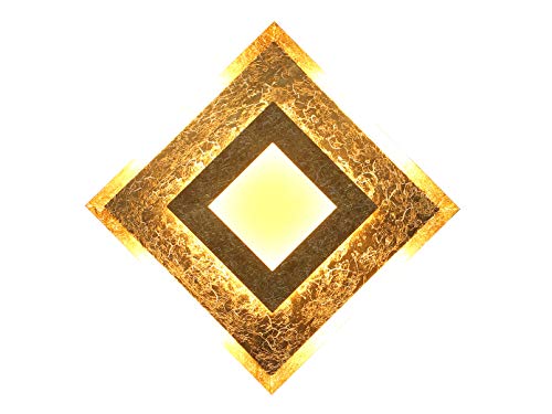 Eco-Light LED Deckenleuchte Blattgold Galerie Window dimmbar Loft-Lampe Silber Farben 24 Watt 1600 Lumen 3000 Kelvin indirekt Deko Wandleuchte, 9021 M GO, Blatt-Gold von ECO-LIGHT