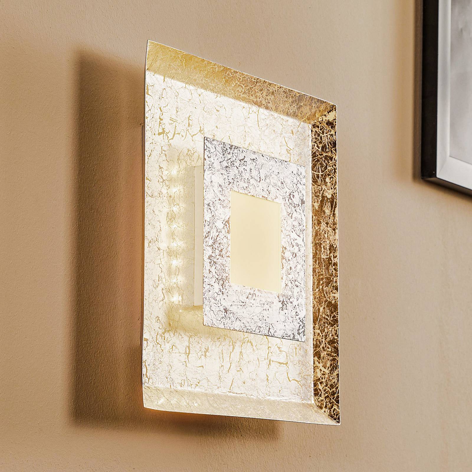 LED-Wandleuchte Window, 32x32 cm, silber von Eco-Light