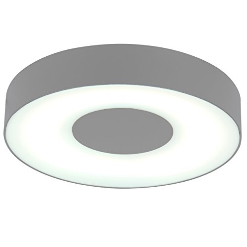 Eco Light Moderne Außenleuchte für Wände oder Decken Ublo IP54, rund, Durchmesser 26,3 cm, silber 3481 L SI von LUTEC