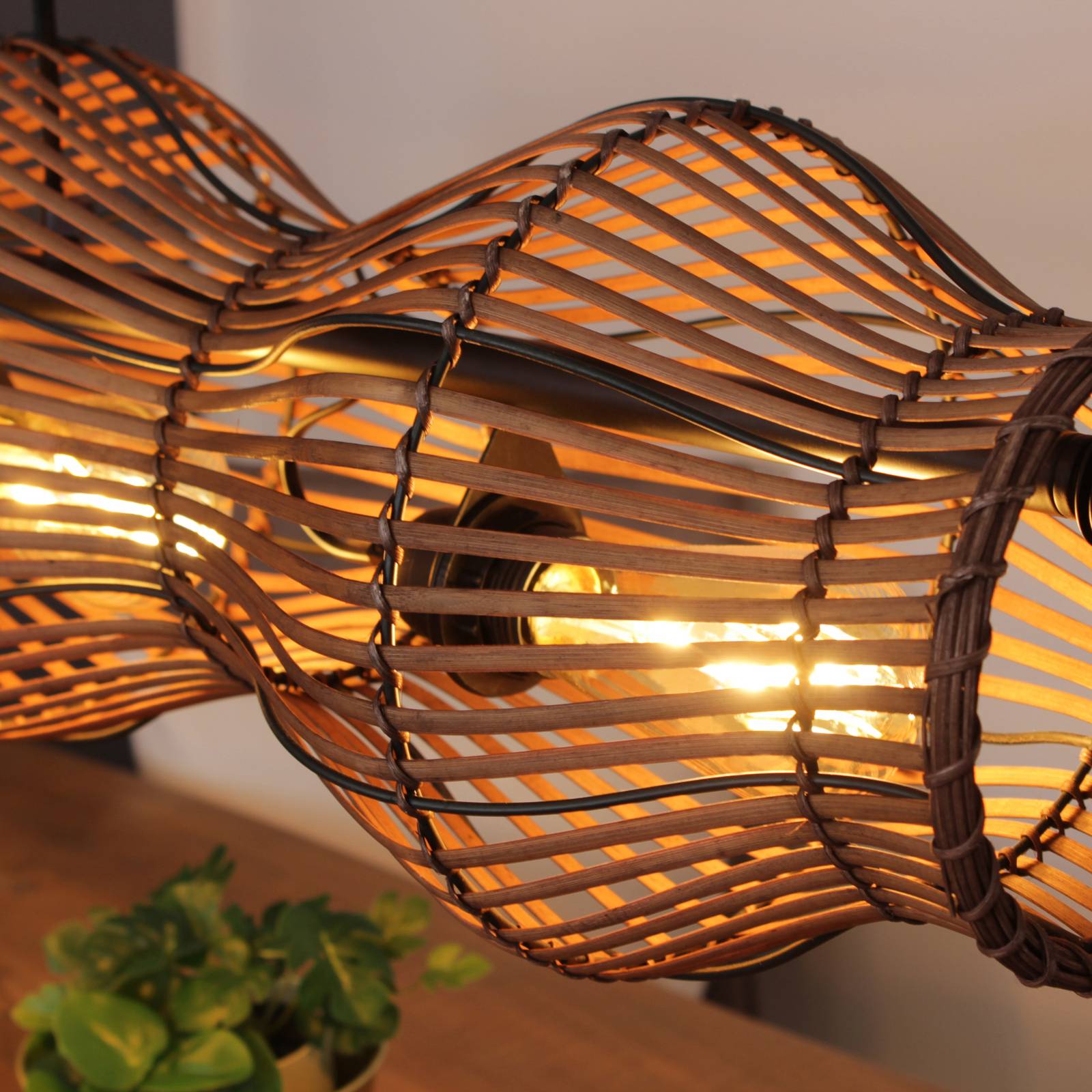 Hängeleuchte Bamboo, braun, 4-flammig von Eco-Light