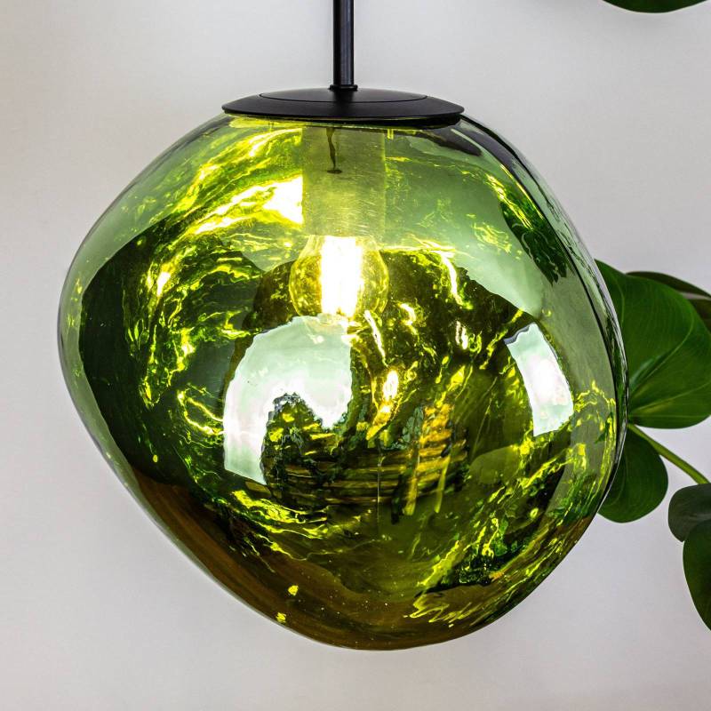 Hängeleuchte Canopus, grün, Ø 28 cm, Glas, E27 von Eco-Light