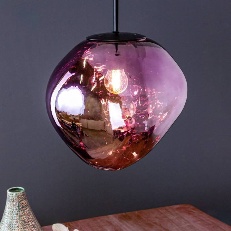 Hängeleuchte Canopus, violett, Ø 28 cm, Glas, E27 von Eco-Light