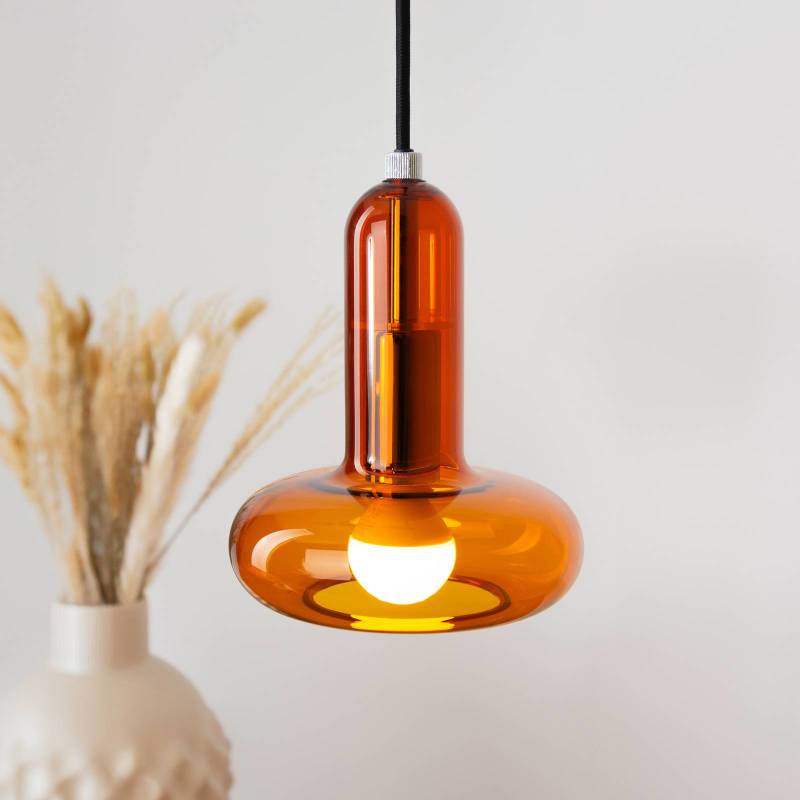 Hängeleuchte Perseus, amber, Ø 15 cm, Glas, dimmbar von Eco-Light