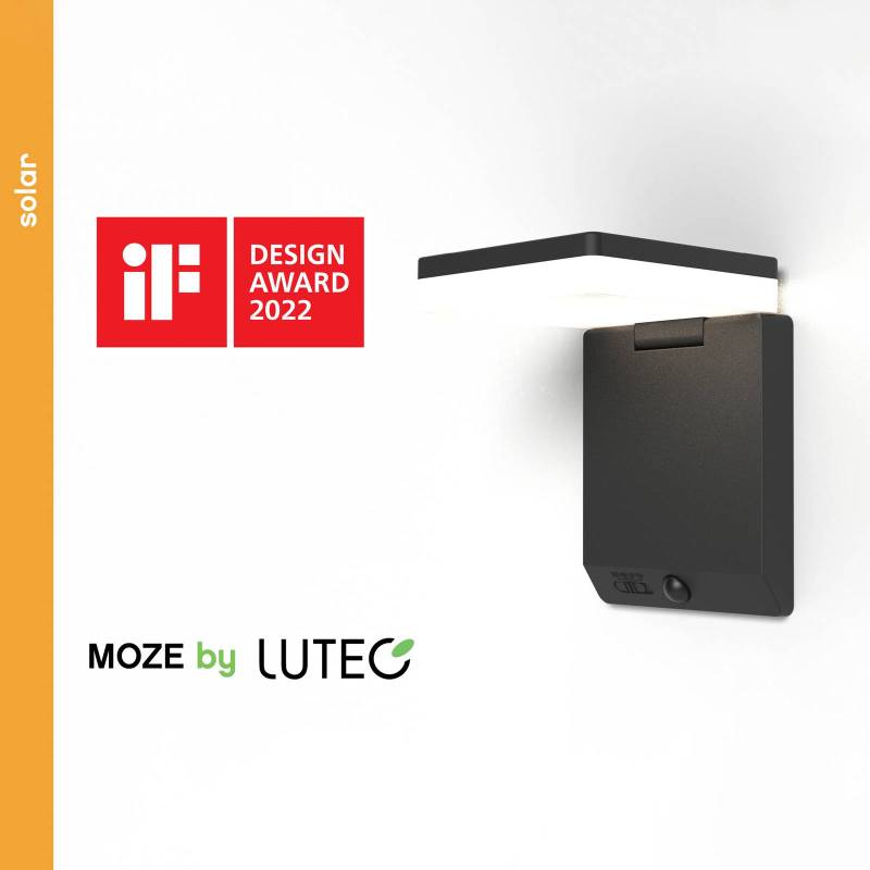 LED-Solarwandleuchte Moze, verstellbar mit Sensor von Lutec