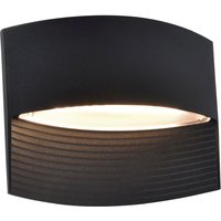 LED Wandlampe Schwarz Aluminium B:18 cm IP54 3000 K von Eco-Light